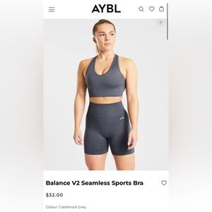AYBL Balance V2 Seamless Sports Bra - Castlerock grey SIZE SMALL
